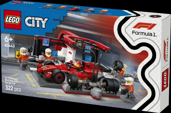 Slika LEGO® CITY 60443 Boks i posada za F1® s autom Ferrari