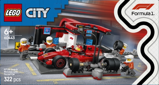 Slika LEGO® CITY 60443 Boks i posada za F1® s autom Ferrari
