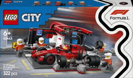 Slika LEGO® CITY 60443 Boks i posada za F1® s autom Ferrari