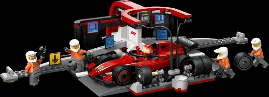 Slika LEGO® CITY 60443 Boks i posada za F1® s autom Ferrari
