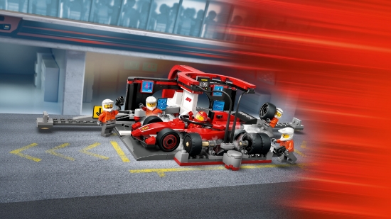 Slika LEGO® CITY 60443 Boks i posada za F1® s autom Ferrari