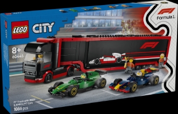 Slika LEGO® CITY 60445 Kamion za F1® s autima RB20 i AMR24 za F1®