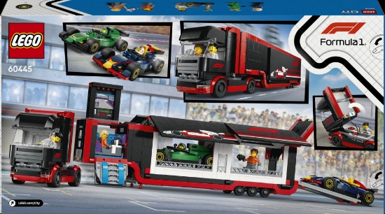 Slika LEGO® CITY 60445 Kamion za F1® s autima RB20 i AMR24 za F1®