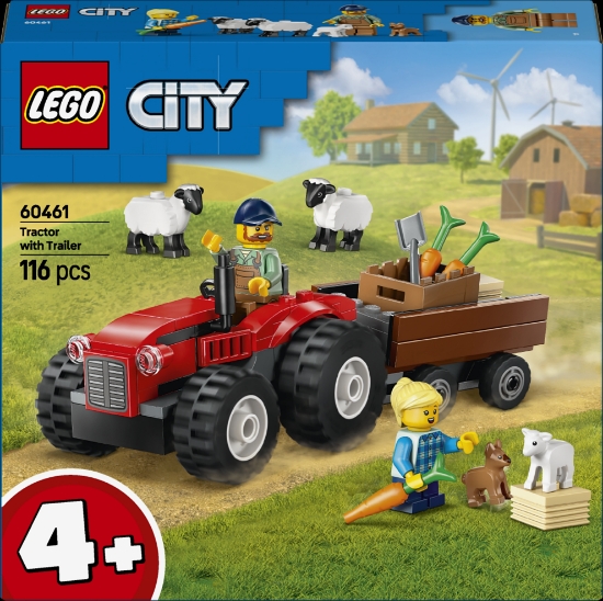 Slika LEGO® CITY 60461 Crveni traktor s prikolicom i ovce