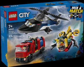 Slika LEGO® CITY 60462 Helikopter, vatrogasni kamion i podmornica
