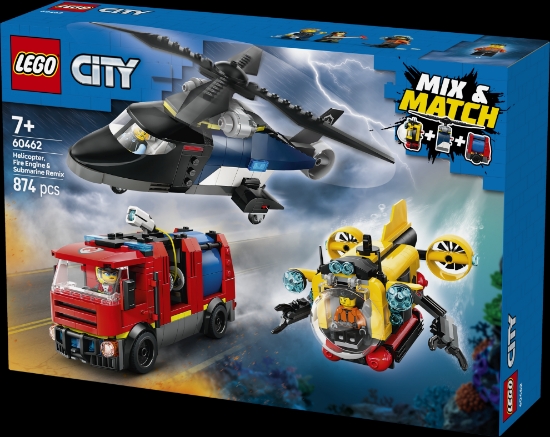 Slika LEGO® CITY 60462 Helikopter, vatrogasni kamion i podmornica