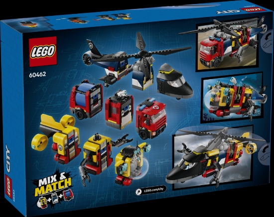 Slika LEGO® CITY 60462 Helikopter, vatrogasni kamion i podmornica