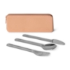 Slika Pribor za jelo od nehrđajućeg čelika s torbicom Blush Pink Citron 