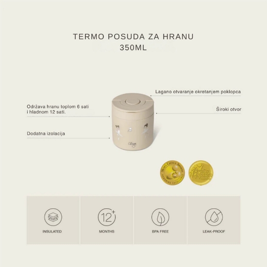 Slika Termo posuda za hranu 350 ml Spaceship Dusty Citron 