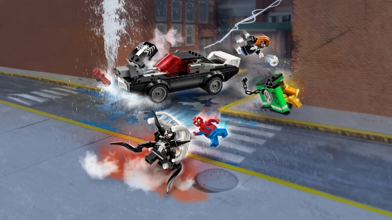 Slika LEGO® SUPER HEROES 76309 Spider-Man protiv Venoma u sportskom autu