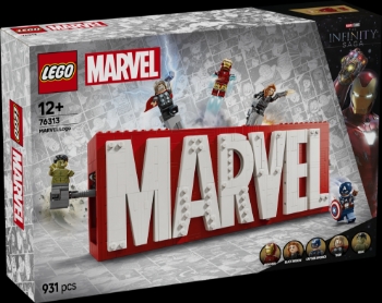 Slika LEGO® SUPER HEROES 76313 Logotip MARVEL i figurice