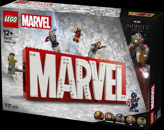 Slika LEGO® SUPER HEROES 76313 Logotip MARVEL i figurice