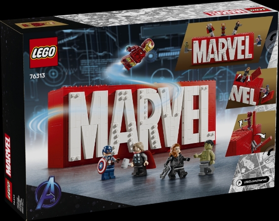 Slika LEGO® SUPER HEROES 76313 Logotip MARVEL i figurice