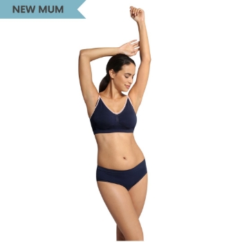 Slika Grudnjak za trudnice i dojilje bez šavova - Original, Deluxe - plava, S Carriwell 