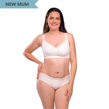 Slika Grudnjak za trudnice i dojilje od organskog pamuka bez šavova - prirodno bijeli, M Carriwell 