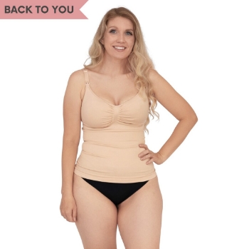 Slika Potkošulja za dojenje, s potporom, bez šavova - bež, S - od recikliranih materijala Carriwell 