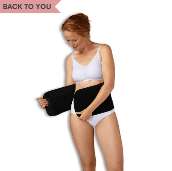 Slika Carriwell Steznik za trbuh od organskog pamuka na čičak - crni, S/M (stari 185)