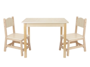 Prikažite detalje za Dječji stol i stolica (komplet), natural Slika Dječji stol i stolica (komplet), natural