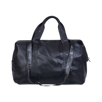 Slika Torba Mommy Bag Signature Vegan Leather Black - Childhome