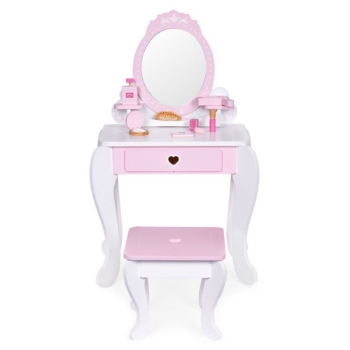Slika Drveni kozmetički stol s ogledalom i dodacima Ecotoys 