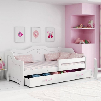 Slika BMS Julia krevet + ladica 160 x 80 cm, BIA/bijela