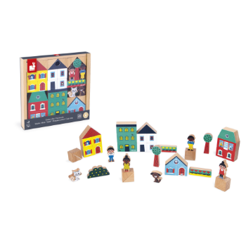 Slika Set drvenih kocki za slaganje - Grad