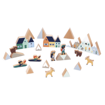Slika Set drvenih kocki za slaganje - Planina
