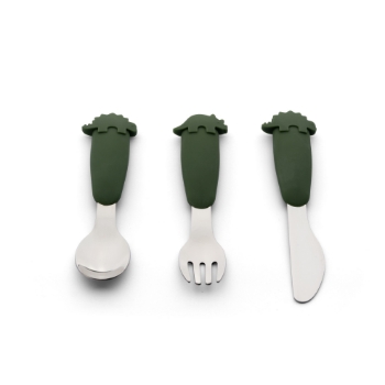 Prikažite detalje za Set pribor za jelo od nehrđajućeg čelika Dino Green Citron  Slika Set pribor za jelo od nehrđajućeg čelika Dino Green Citron