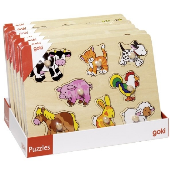Slika Drvene Puzzle Slagalica - 7 različitih vrsta (1 kom) Goki 