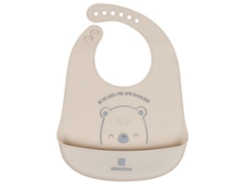 Slika Silikonski Podbradak Bear With Me - Siva Kikka Boo 