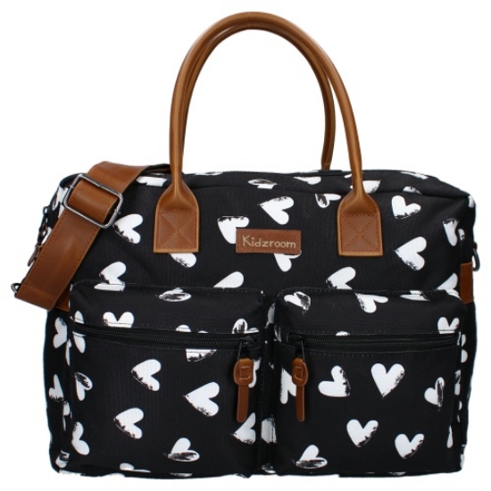 Slika Torba Black & White - Black/hearts Kidzroom 