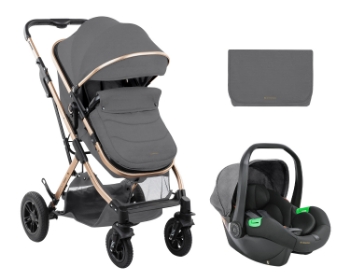 Slika  Kolica 3u1 Kaia + košara + autosjedalica - Light Grey Kikka Boo