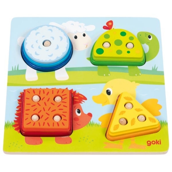 Slika Slagalica - Color and Shape Sorting Board Animals 58419 Goki 