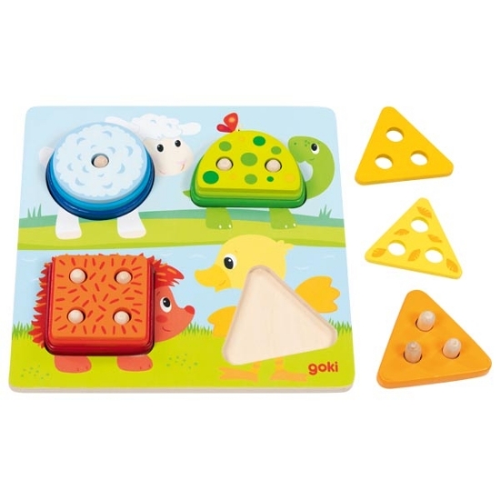 Slika Slagalica - Color and Shape Sorting Board Animals 58419 Goki 