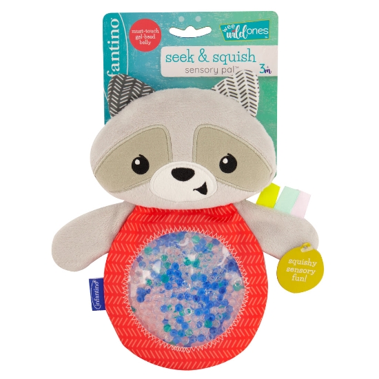 Slika Plišana igračka Seek & Squish Racoon 315083 Infantino 