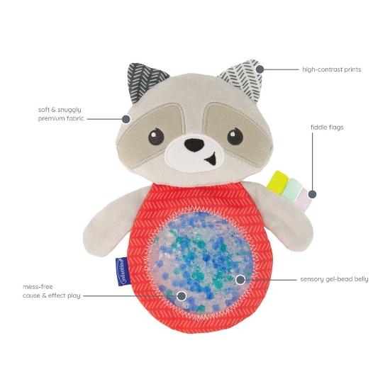 Slika Plišana igračka Seek & Squish Racoon 315083 Infantino 