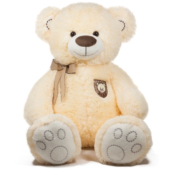 Slika Plišana igračka Medvjedić s retro mašnom 62 cm - Ecru Amek 