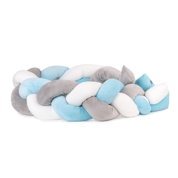 Slika Ogradica za krevetić pletenica 210 cm - Light Blue Amek 