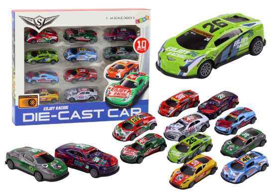 Slika Igračka Set sportskih trkaćih autića 10 kom. Lean Toys 