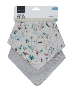 Prikažite detalje za Podbradak Muslin 2 kom - Dreamy Fields Sivi Kikka Boo  Slika Podbradak Muslin 2 kom - Dreamy Fields Sivi Kikka Boo