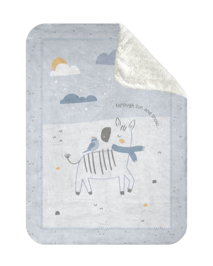 Slika  Deka Soft Sherpa 80x110 - Stripy Friends Kikka Boo