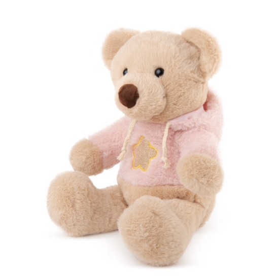 Slika Plišana igračka Bear with pink blouse 29 cm - Beige Amek 