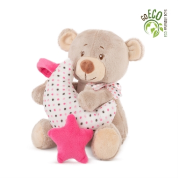 Slika Plišana igračka Eco Bear musical toy with star 24 cm - Pink Amek 