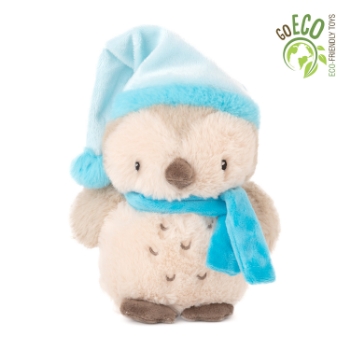 Slika Plišana igračka Eco Owl with hat and scarf 21 cm - Blue Amek 