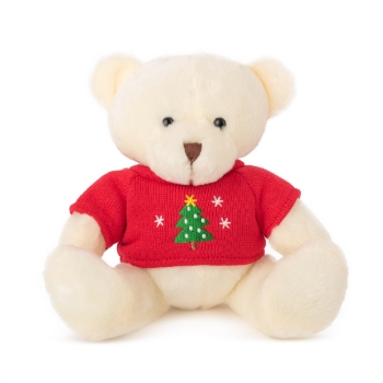 Slika Plišana igračka Bear with Christmas sweater 20 cm - Bijela Amek 