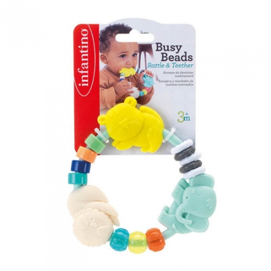 Slika Infantino igračka grickalica i zvečka Busy Beads Rattle and Teether