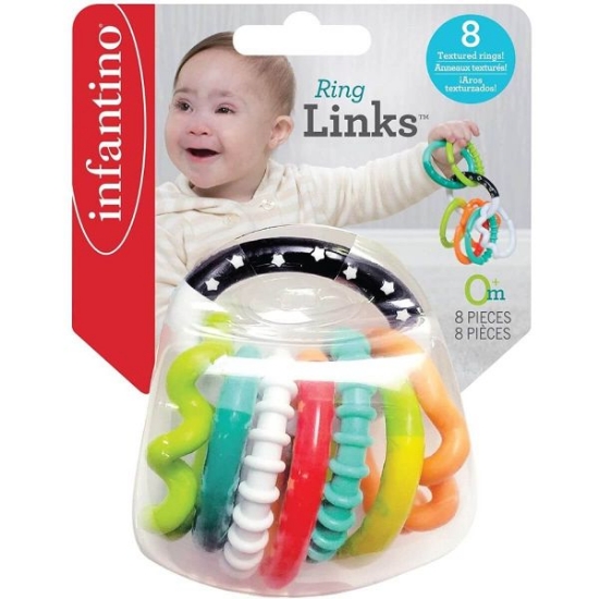 Slika Infantino igračka grickalica Textured Ring Links