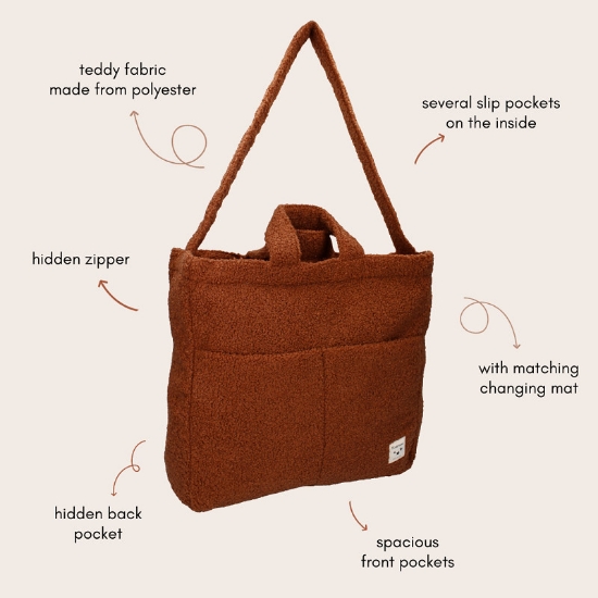 Slika Torba Care Sofia Loyal Love - Cognac Kidzroom 
