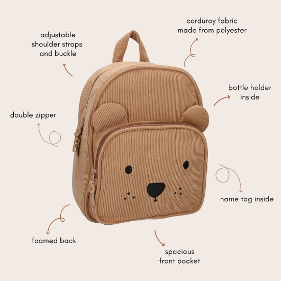 Slika Dječji ruksak Porto Beary Excited - Brown Kidzroom 