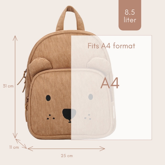 Slika Dječji ruksak Porto Beary Excited - Brown Kidzroom 
